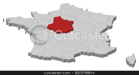 To use this stock image in your creative project, please select the size you need over to the right and click the "Add to Cart" button.
Your downloaded image will come with the Cutcaster watermark removed so don’t worry about the watermark you see on this page. Map of France, Centre highlighted stock vector clipart, Political map of France with the several regions where Centre is highlighted. by Schwabenblitz