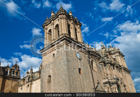 To use this stock image in your creative project, please select the size you need over to the right and click the "Add to Cart" button.
Your downloaded image will come with the Cutcaster watermark removed so don’t worry about the watermark you see on this page. Cusco Cathedral stock photo, The cathadral in