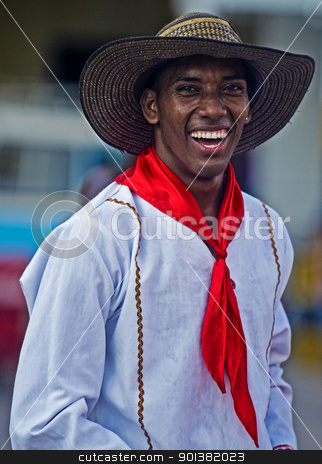 To use this stock image in your creative project, please select the size you need over to the right and click the "Add to Cart" button.
Your downloaded image will come with the Cutcaster watermark removed so don’t worry about the watermark you see on this page. Cartagena de Indias celebration stock photo, Catagena de Indias , Colombia - December 22 : Portrait of a colombian man participant in the celebration for the presentation of the new city symbol held in Cartagena de indias on December 22 2010 by Kobby Dagan