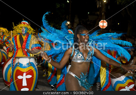 To use this stock image in your creative project, please select the size you need over to the right and click the "Add to Cart" button.
Your downloaded image will come with the Cutcaster watermark removed so don’t worry about the watermark you see on this page. Carnaval in Montevideo stock photo, MONTEVIDEO, URUGUAY - FEB 05 2011 : dancer participant in the annual national festival of Uruguay ,held in Montevideo Uruguay on February 05 2011 by Kobby Dagan