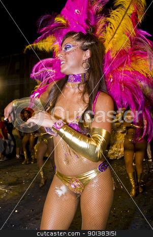 To use this stock image in your creative project, please select the size you need over to the right and click the "Add to Cart" button.
Your downloaded image will come with the Cutcaster watermark removed so don’t worry about the watermark you see on this page. Carnaval in Montevideo stock photo, MONTEVIDEO, URUGUAY - FEB 05 2011 : dancer participant in the annual national festival of Uruguay ,held in Montevideo Uruguay on February 05 2011 by Kobby Dagan