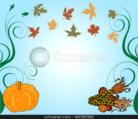 To use this stock image in your creative project, please select the size you need over to the right and click the "Add to Cart" button.
Your downloaded image will come with the Cutcaster watermark removed so don’t worry about the watermark you see on this page. Thanksgiving Background stock vector clipart, Vector Illustration of a Thanksgiving Background with pumpkin and corn. by Basheera Hassanali