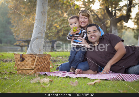To use this stock image in your creative project, please select the size you need over to the right and click the "Add to Cart" button.
Your downloaded image will come with the Cutcaster watermark removed so don’t worry about the watermark you see on this page. Happy Mixed Race Ethnic Family Having a Picnic In The Park stock photo, Happy Young Mixed Race Ethnic Family Having a Picnic and Playing In The Park. by Andy Dean