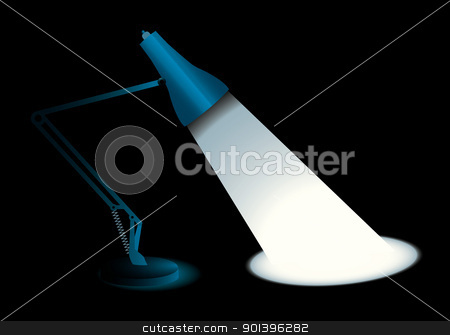To use this stock image in your creative project, please select the size you need over to the right and click the "Add to Cart" button.
Your downloaded image will come with the Cutcaster watermark removed so don’t worry about the watermark you see on this page. Lamp light blue stock vector clipart, Blue metal desk lamp with black background by Michael Travers
