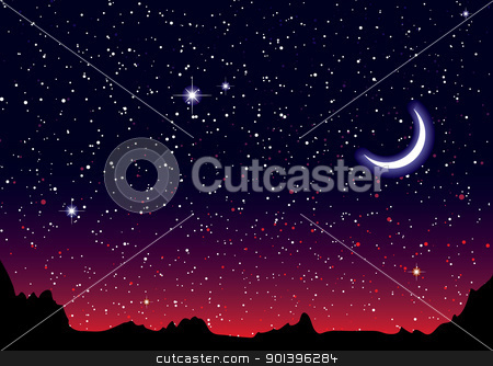 To use this stock image in your creative project, please select the size you need over to the right and click the "Add to Cart" button.
Your downloaded image will come with the Cutcaster watermark removed so don’t worry about the watermark you see on this page. Space landscape red moon stock vector clipart, Red sky at night with starry landscape and mountains by Michael Travers