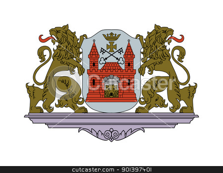 To use this stock image in your creative project, please select the size you need over to the right and click the "Add to Cart" button.
Your downloaded image will come with the Cutcaster watermark removed so don’t worry about the watermark you see on this page. Riga coat of arms stock photo, Riga coat of arms; isolated on white background. by Martin Crowdy