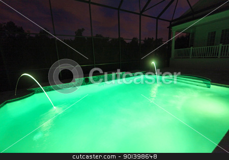 To use this stock image in your creative project, please select the size you need over to the right and click the "Add to Cart" button.
Your downloaded image will come with the Cutcaster watermark removed so don’t worry about the watermark you see on this page. Pool at Night stock photo, A Swimming Pool lit up at night by Lucy Clark