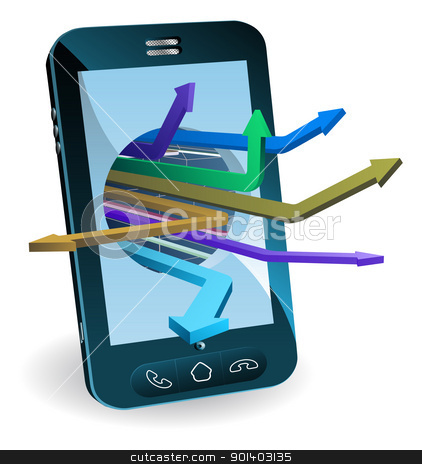 To use this stock image in your creative project, please select the size you need over to the right and click the "Add to Cart" button.
Your downloaded image will come with the Cutcaster watermark removed so don’t worry about the watermark you see on this page. Phone arrows concept stock vector clipart, Phone with arrows coming out of screen. Technology concept. by Christos Georghiou