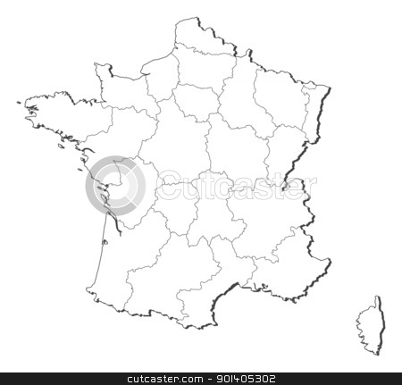 To use this stock image in your creative project, please select the size you need over to the right and click the "Add to Cart" button.
Your downloaded image will come with the Cutcaster watermark removed so don’t worry about the watermark you see on this page. Map of France stock vector clipart, Political map of France with the several regions. by Schwabenblitz