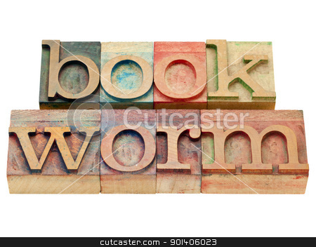 To use this stock image in your creative project, please select the size you need over to the right and click the "Add to Cart" button.
Your downloaded image will come with the Cutcaster watermark removed so don’t worry about the watermark you see on this page. bookworm in letterpress type stock photo, bookworm - isolated text in vintage wood letterpress printing blocks by Marek Uliasz