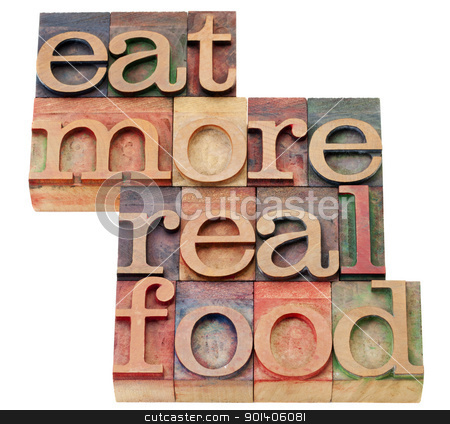 To use this stock image in your creative project, please select the size you need over to the right and click the "Add to Cart" button.
Your downloaded image will come with the Cutcaster watermark removed so don’t worry about the watermark you see on this page. eat more real food stock photo, eat more real food - healthy lifestyle concept - isolated text in vintage wood letterpress printing blocks by Marek Uliasz