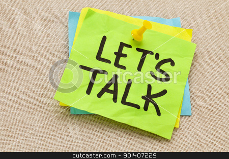 To use this stock image in your creative project, please select the size you need over to the right and click the "Add to Cart" button.
Your downloaded image will come with the Cutcaster watermark removed so don’t worry about the watermark you see on this page. let us talk on sticky note stock photo, communication concept - let us talk - handwriting on a green sticky note against canvas board by Marek Uliasz