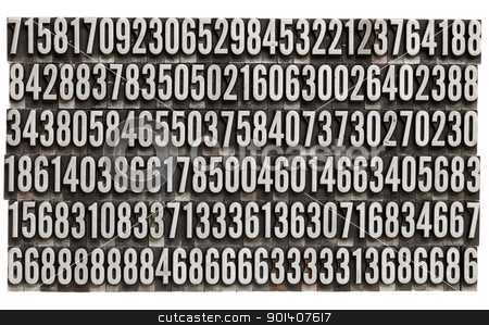 To use this stock image in your creative project, please select the size you need over to the right and click the "Add to Cart" button.
Your downloaded image will come with the Cutcaster watermark removed so don’t worry about the watermark you see on this page. random numbers in metal letterpress type stock photo, random numbers in vintage grunge metal letterpress printing blocks, isolated on white by Marek Uliasz