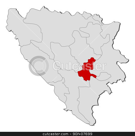 Vector map Sarajevo Bosnia Herzegovina ai