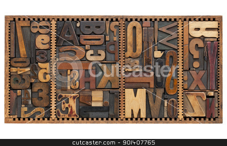 To use this stock image in your creative project, please select the size you need over to the right and click the "Add to Cart" button.
Your downloaded image will come with the Cutcaster watermark removed so don’t worry about the watermark you see on this page. vintage letters, numbers and punctuation signs stock photo, vintage letterpress printing blocks abstract with variety of letters, numbers, punctuation signs in old box by Marek Uliasz