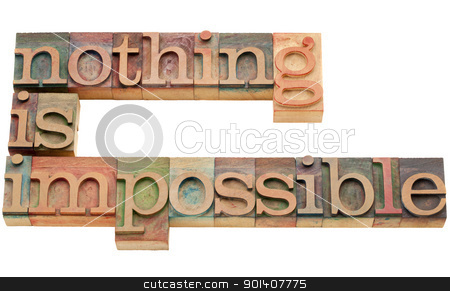 To use this stock image in your creative project, please select the size you need over to the right and click the "Add to Cart" button.
Your downloaded image will come with the Cutcaster watermark removed so don’t worry about the watermark you see on this page. nothing is impossible stock photo, nothing is impossible - motivation concept - isolated text in vintage wood letterpress printing blocks by Marek Uliasz
