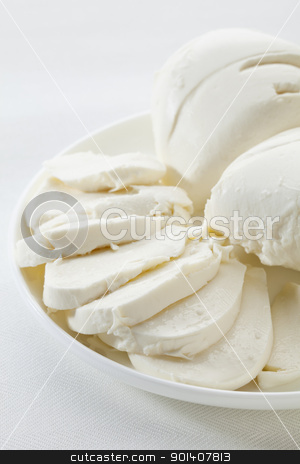 To use this stock image in your creative project, please select the size you need over to the right and click the "Add to Cart" button.
Your downloaded image will come with the Cutcaster watermark removed so don’t worry about the watermark you see on this page. mozzarella cheese slices stock photo, slices of fresh mozzarella cheese on white plate and tablecloth by Marek Uliasz