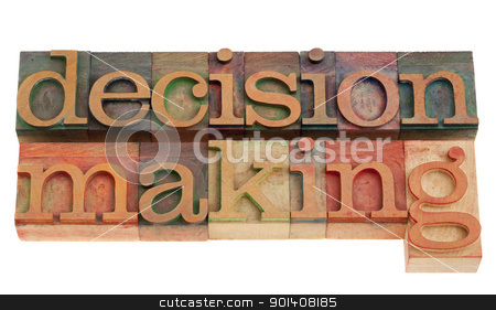 To use this stock image in your creative project, please select the size you need over to the right and click the "Add to Cart" button.
Your downloaded image will come with the Cutcaster watermark removed so don’t worry about the watermark you see on this page. decision making in letterpress type stock photo, decision making phrase in vintage wood letterpress printing blocks, isolated on white by Marek Uliasz