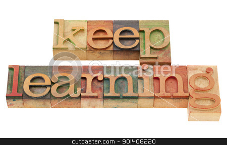 To use this stock image in your creative project, please select the size you need over to the right and click the "Add to Cart" button.
Your downloaded image will come with the Cutcaster watermark removed so don’t worry about the watermark you see on this page. keep learning in letterpress type stock photo, continuous education concept - keep learning words in vintage grunge wood letterpress printing blocks, isolated on white by Marek Uliasz