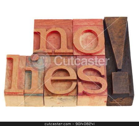 To use this stock image in your creative project, please select the size you need over to the right and click the "Add to Cart" button.
Your downloaded image will come with the Cutcaster watermark removed so don’t worry about the watermark you see on this page. no lies exclamation in letterpress type stock photo, no lies exclamation in vintage wood letterpress type by Marek Uliasz