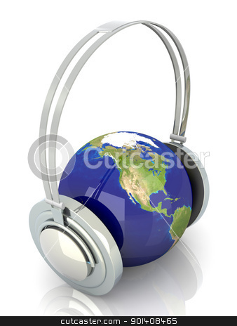 To use this stock image in your creative project, please select the size you need over to the right and click the "Add to Cart" button.
Your downloaded image will come with the Cutcaster watermark removed so don’t worry about the watermark you see on this page. The Sound of America stock photo, The music of America. Headphones and a world globe. 3D rendered Illustration. by Michael Osterrieder