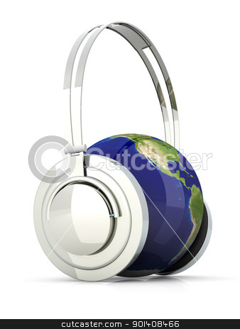 To use this stock image in your creative project, please select the size you need over to the right and click the "Add to Cart" button.
Your downloaded image will come with the Cutcaster watermark removed so don’t worry about the watermark you see on this page. The Sound of America stock photo, The music of America. Headphones and a world globe. 3D rendered Illustration. by Michael Osterrieder