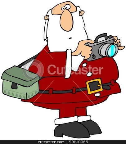 To use this stock image in your creative project, please select the size you need over to the right and click the "Add to Cart" button.
Your downloaded image will come with the Cutcaster watermark removed so don’t worry about the watermark you see on this page. Santa Taking Photos stock photo, This illustration depicts Santa Claus taking photographs. by Dennis Cox