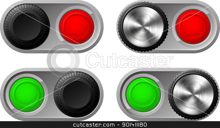 To use this stock image in your creative project, please select the size you need over to the right and click the "Add to Cart" button.
Your downloaded image will come with the Cutcaster watermark removed so don’t worry about the watermark you see on this page. Toggle switches with green and red lights stock vector clipart, Illustration of toggle switches in both settings with green and red lights by Christos Georghiou