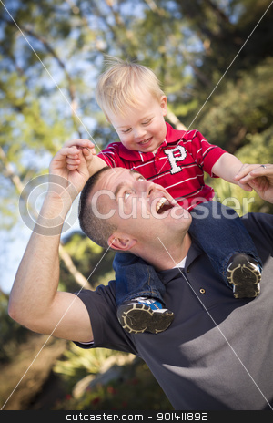 To use this stock image in your creative project, please select the size you need over to the right and click the "Add to Cart" button.
Your downloaded image will come with the Cutcaster watermark removed so don’t worry about the watermark you see on this page. Young Laughing Father and Child Piggy Back stock photo, Young Laughing Father and Child Having Piggy Back Fun. by Andy Dean