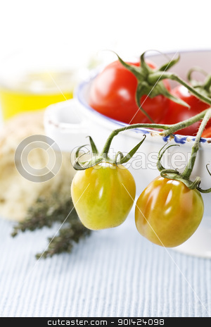 To use this stock image in your creative project, please select the size you need over to the right and click the "Add to Cart" button.
Your downloaded image will come with the Cutcaster watermark removed so don’t worry about the watermark you see on this page. cherry tomatoes stock photo, branch of organic cherry tomatoes on a blue plate by klenova