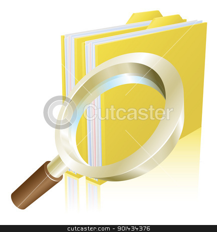 To use this stock image in your creative project, please select the size you need over to the right and click the "Add to Cart" button.
Your downloaded image will come with the Cutcaster watermark removed so don’t worry about the watermark you see on this page. Magnifying glass data file folder search concept stock vector clipart, Magnifying glass data file folder search conceptual illustration by Christos Georghiou