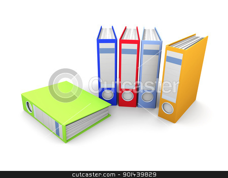 To use this stock image in your creative project, please select the size you need over to the right and click the "Add to Cart" button.
Your downloaded image will come with the Cutcaster watermark removed so don’t worry about the watermark you see on this page. Colored Folders stock photo, 3D rendered Illustration. Isolated on white. by Michael Osterrieder