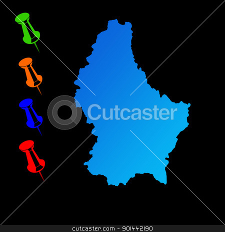 To use this stock image in your creative project, please select the size you need over to the right and click the "Add to Cart" button.
Your downloaded image will come with the Cutcaster watermark removed so don’t worry about the watermark you see on this page. Luxembourg travel map stock photo, Luxembourg travel map with push pins on black background. by Martin Crowdy