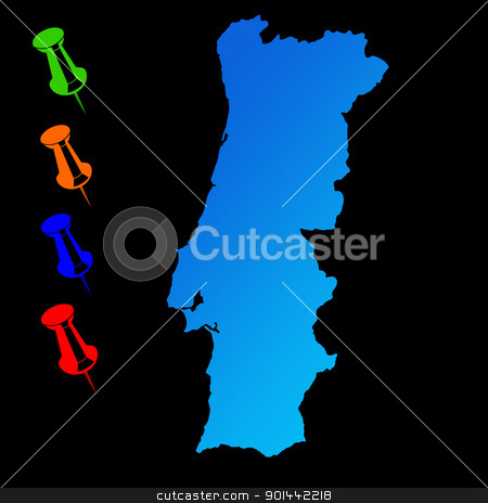 To use this stock image in your creative project, please select the size you need over to the right and click the "Add to Cart" button.
Your downloaded image will come with the Cutcaster watermark removed so don’t worry about the watermark you see on this page. Portugal travel map stock photo, Portugal travel mapwith push pins on black background. by Martin Crowdy