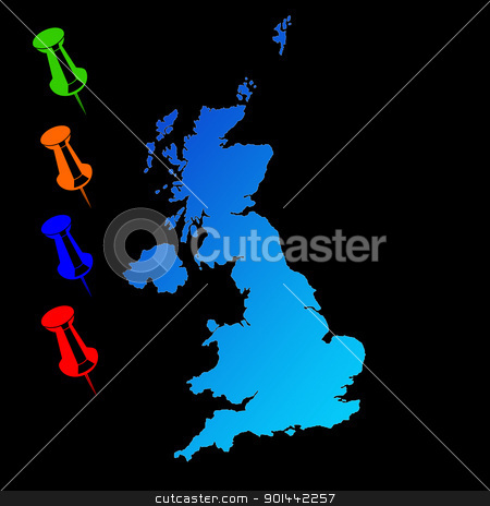 To use this stock image in your creative project, please select the size you need over to the right and click the "Add to Cart" button.
Your downloaded image will come with the Cutcaster watermark removed so don’t worry about the watermark you see on this page. UK travel map stock photo, UK or England travel map with push pins on black background. by Martin Crowdy