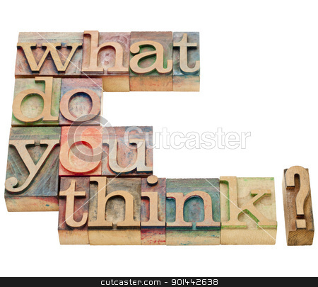 To use this stock image in your creative project, please select the size you need over to the right and click the "Add to Cart" button.
Your downloaded image will come with the Cutcaster watermark removed so don’t worry about the watermark you see on this page. what do you think question stock photo, what do you think question - isolated text in vintage wood letterpress printing blocks by Marek Uliasz