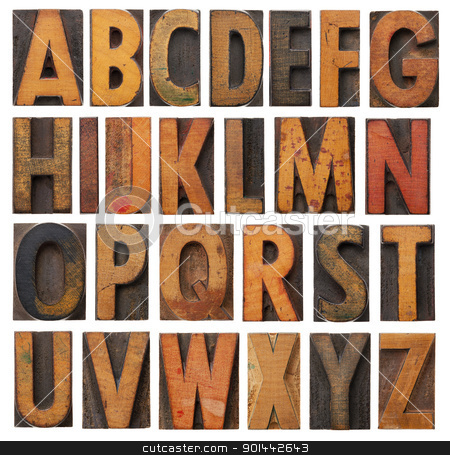 To use this stock image in your creative project, please select the size you need over to the right and click the "Add to Cart" button.
Your downloaded image will come with the Cutcaster watermark removed so don’t worry about the watermark you see on this page. vintage wooden alphabet set stock photo, complete English alphabet - collage of 26 isolated vintage wood letterpress printing blocks, scratched and stained by ink patina by Marek Uliasz