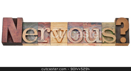 To use this stock image in your creative project, please select the size you need over to the right and click the "Add to Cart" button.
Your downloaded image will come with the Cutcaster watermark removed so don’t worry about the watermark you see on this page. nervous question stock photo, nervous question - isolated text in vintage wood letterpress printing blocks stained by color inks by Marek Uliasz