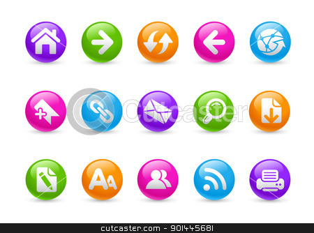 To use this stock image in your creative project, please select the size you need over to the right and click the "Add to Cart" button.
Your downloaded image will come with the Cutcaster watermark removed so don’t worry about the watermark you see on this page. Web Navigation // Rainbow Series stock vector clipart, Professional icons for your website or presentation. -eps8 file format- by Diego Alies