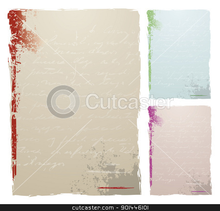 To use this stock image in your creative project, please select the size you need over to the right and click the "Add to Cart" button.
Your downloaded image will come with the Cutcaster watermark removed so don’t worry about the watermark you see on this page. Antique Letter stock vector clipart, Grunge background with text in three color options by Diego Alies