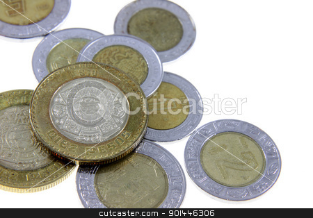 To use this stock image in your creative project, please select the size you need over to the right and click the "Add to Cart" button.
Your downloaded image will come with the Cutcaster watermark removed so don’t worry about the watermark you see on this page. Mexican Pesos stock photo, A close-up shot of a bunch of Mexican coins.
by Chris Hill