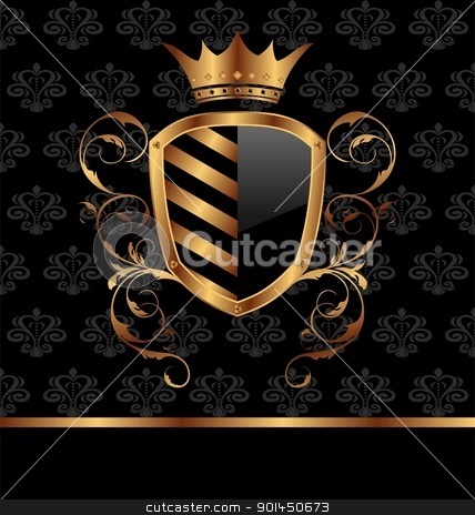 To use this stock image in your creative project, please select the size you need over to the right and click the "Add to Cart" button.
Your downloaded image will come with the Cutcaster watermark removed so don’t worry about the watermark you see on this page. ornate floral shield with crown stock vector clipart, Illustration ornate floral shield with crown - vector by -=Mad Dog=-