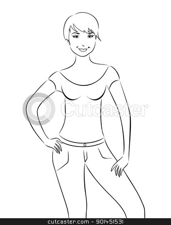 To use this stock image in your creative project, please select the size you need over to the right and click the "Add to Cart" button.
Your downloaded image will come with the Cutcaster watermark removed so don’t worry about the watermark you see on this page. pretty girl isolated on white background stock vector clipart, Illustration pretty girl isolated on white background - vector by -=Mad Dog=-