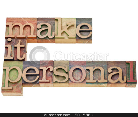 To use this stock image in your creative project, please select the size you need over to the right and click the "Add to Cart" button.
Your downloaded image will come with the Cutcaster watermark removed so don’t worry about the watermark you see on this page. make it personal motivation stock photo, make it personal motivation - isolated text in vintage wood letterpress type, stained by color inks by Marek Uliasz