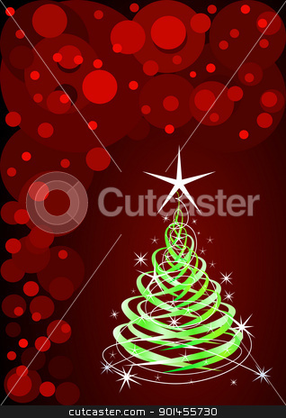 To use this stock image in your creative project, please select the size you need over to the right and click the "Add to Cart" button.
Your downloaded image will come with the Cutcaster watermark removed so don’t worry about the watermark you see on this page. Green christmas tree stock vector clipart, Green christmas tree, red background with stars by Jupe