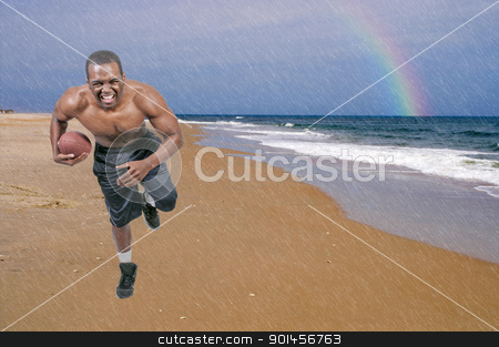 To use this stock image in your creative project, please select the size you need over to the right and click the "Add to Cart" button.
Your downloaded image will come with the Cutcaster watermark removed so don’t worry about the watermark you see on this page. Black Man Playing Football stock photo, Black African American man playing a game of football by Robert Byron
