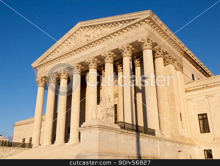 To use this stock image in your creative project, please select the size you need over to the right and click the "Add to Cart" button.
Your downloaded image will come with the Cutcaster watermark removed so don’t worry about the watermark you see on this page. US Supreme court stock photo, Late afternoon winter sun illuminates front of supreme court in Washington in winter by Steven Heap
