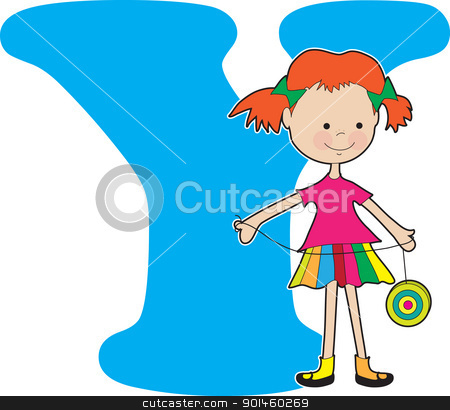 To use this stock image in your creative project, please select the size you need over to the right and click the "Add to Cart" button.
Your downloaded image will come with the Cutcaster watermark removed so don’t worry about the watermark you see on this page. Alphabet Girl Y stock vector clipart, A young girl holding a YoYo to stand for the letter A by Maria Bell