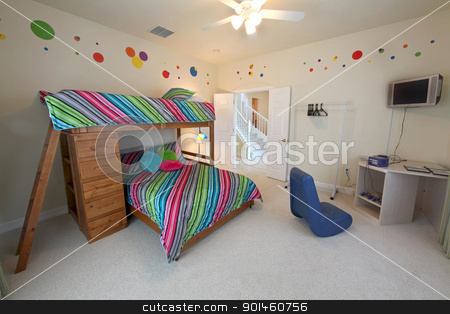 To use this stock image in your creative project, please select the size you need over to the right and click the "Add to Cart" button.
Your downloaded image will come with the Cutcaster watermark removed so don’t worry about the watermark you see on this page. Bunk Bedroom stock photo, A Bedroom with a Bunk Bed, Interior Shot of a Home by Lucy Clark