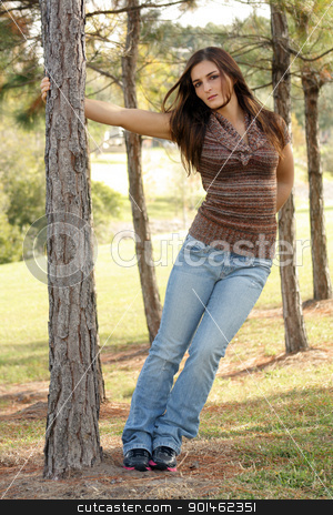 To use this stock image in your creative project, please select the size you need over to the right and click the "Add to Cart" button.
Your downloaded image will come with the Cutcaster watermark removed so don’t worry about the watermark you see on this page. Lovely Young Brunette Outoors (1) stock photo, An attractive young brunette in casual wear outdoors. by Carl Stewart